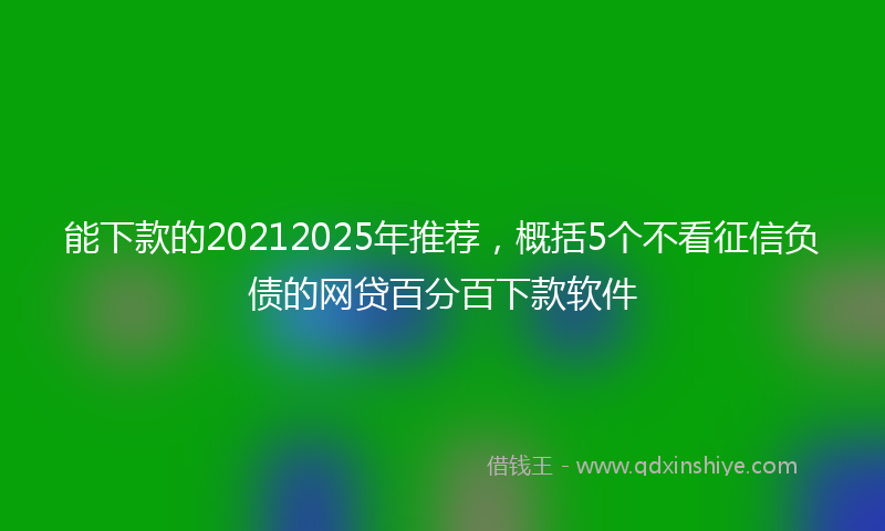 能下款的20212025年推荐，概括5个不看征信负债的网贷百分百下款软件