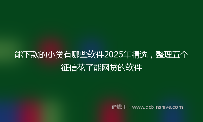 能下款的小贷有哪些软件2025年精选，整理五个征信花了能网贷的软件