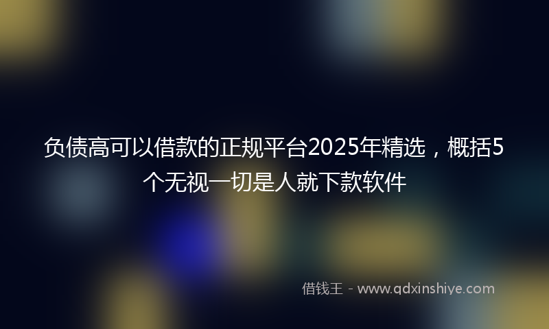 负债高可以借款的正规平台2025年精选，概括5个无视一切是人就下款软件