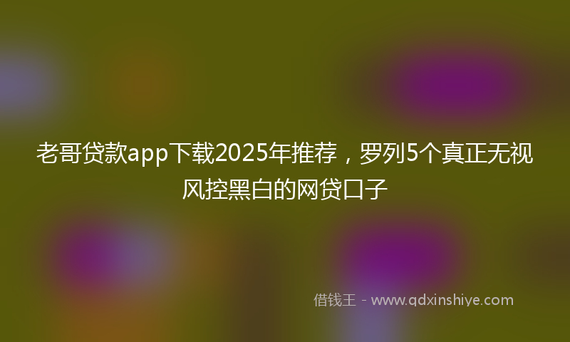 老哥贷款app下载2025年推荐，罗列5个真正无视风控黑白的网贷口子