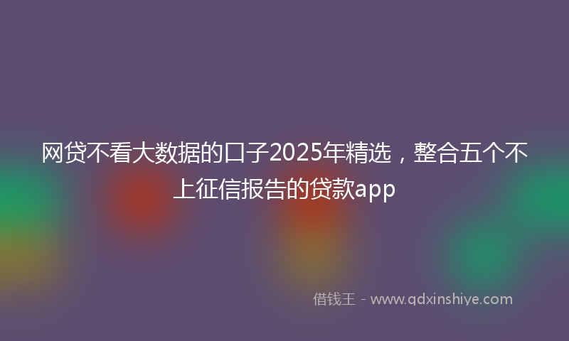 网贷不看大数据的口子2025年精选，整合五个不上征信报告的贷款app