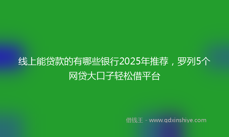 线上能贷款的有哪些银行2025年推荐，罗列5个网贷大口子轻松借平台