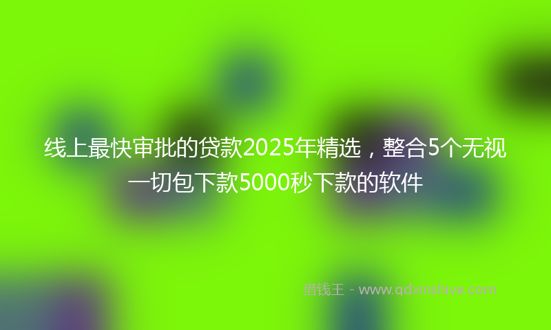 线上最快审批的贷款2025年精选，整合5个无视一切包下款5000秒下款的软件