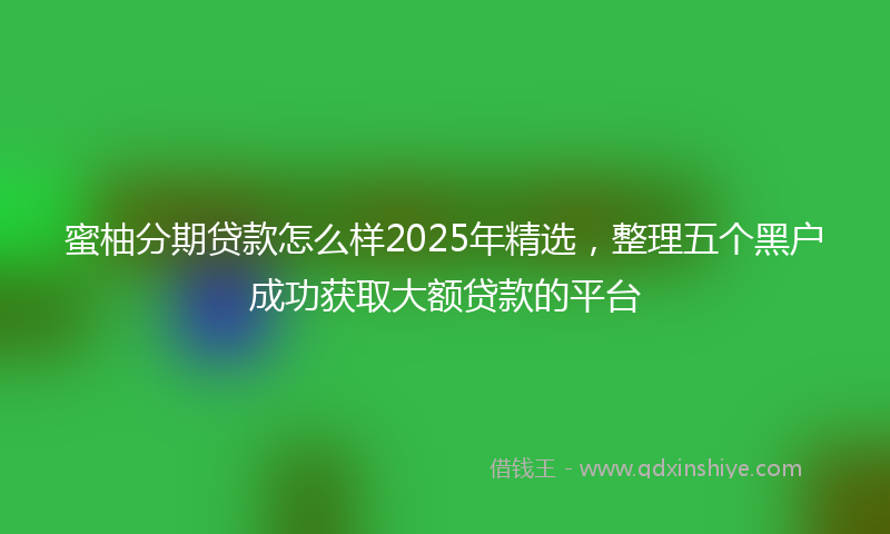 蜜柚分期贷款怎么样2025年精选，整理五个黑户成功获取大额贷款的平台