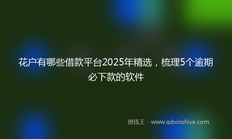 花户有哪些借款平台2025年精选，梳理5个逾期必下款的软件