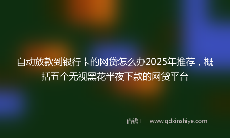 自动放款到银行卡的网贷怎么办2025年推荐，概括五个无视黑花半夜下款的网贷平台