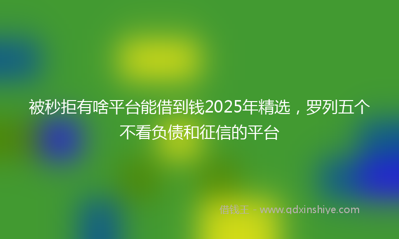 被秒拒有啥平台能借到钱2025年精选，罗列五个不看负债和征信的平台