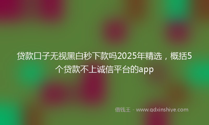 贷款口子无视黑白秒下款吗2025年精选，概括5个贷款不上诚信平台的app