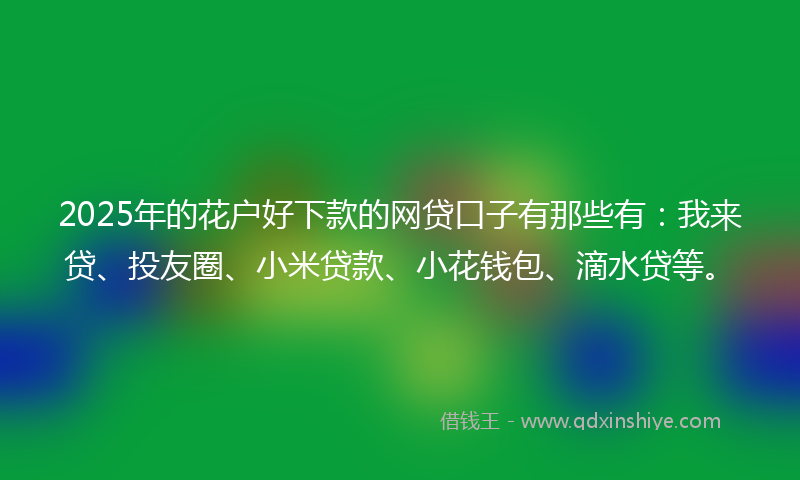 2025年的花户好下款的网贷口子有那些有：我来贷、投友圈、小米贷款、小花钱包、滴水贷等。