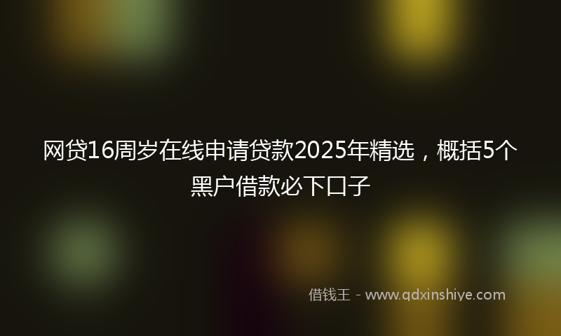 网贷16周岁在线申请贷款2025年精选，概括5个黑户借款必下口子