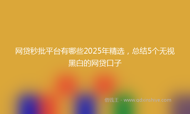 网贷秒批平台有哪些2025年精选，总结5个无视黑白的网贷口子