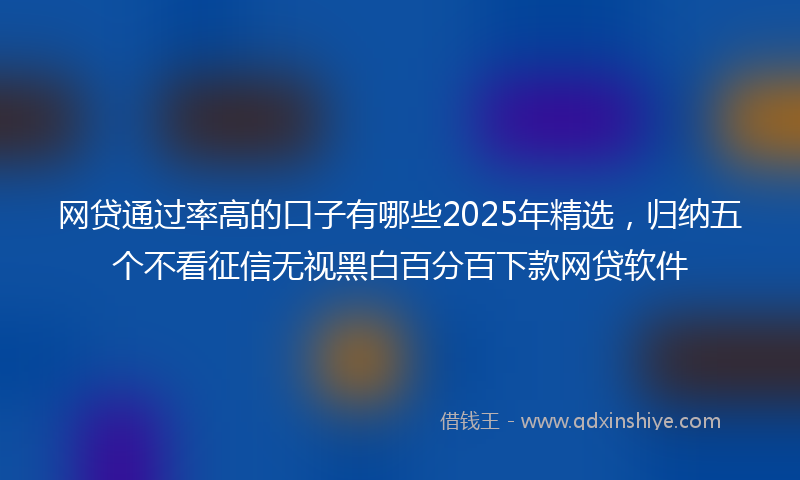 网贷通过率高的口子有哪些2025年精选，归纳五个不看征信无视黑白百分百下款网贷软件