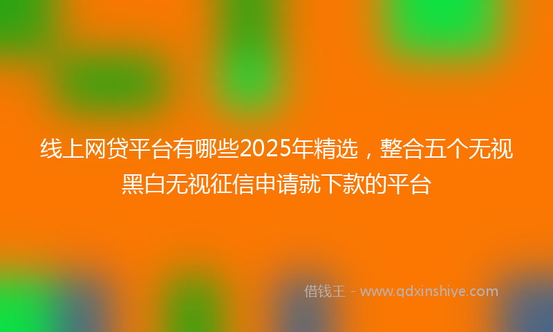 线上网贷平台有哪些2025年精选，整合五个无视黑白无视征信申请就下款的平台