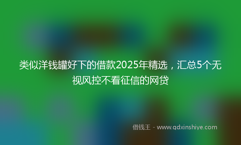 类似洋钱罐好下的借款2025年精选，汇总5个无视风控不看征信的网贷