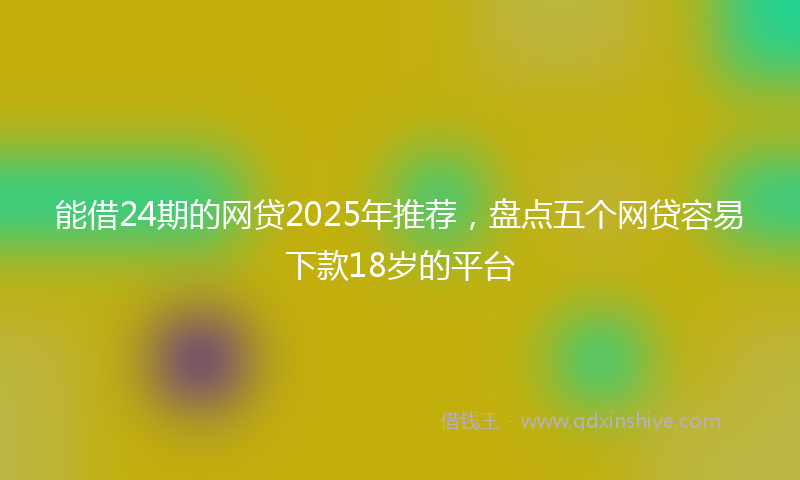 能借24期的网贷2025年推荐，盘点五个网贷容易下款18岁的平台