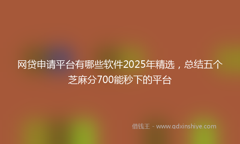 网贷申请平台有哪些软件2025年精选，总结五个芝麻分700能秒下的平台