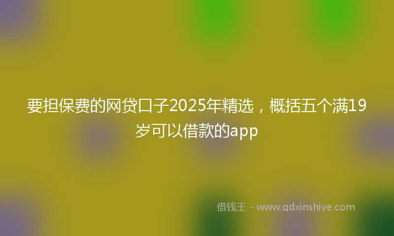 要担保费的网贷口子2025年精选，概括五个满19岁可以借款的app