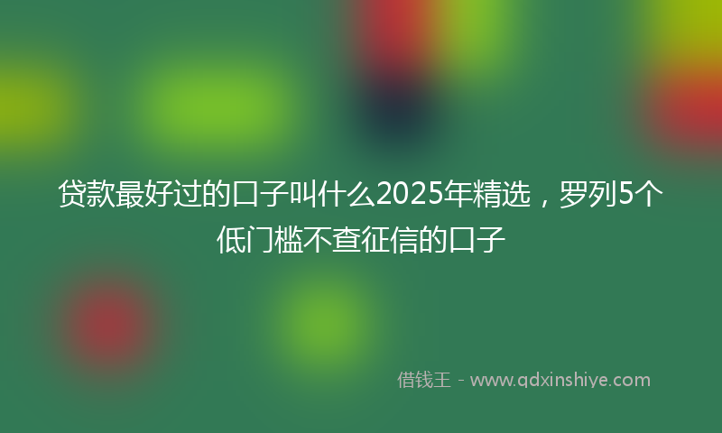 贷款最好过的口子叫什么2025年精选，罗列5个低门槛不查征信的口子