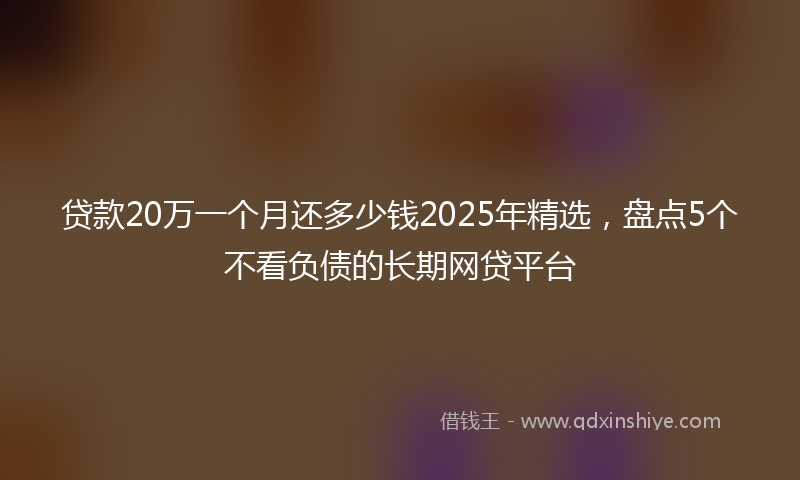 贷款20万一个月还多少钱2025年精选，盘点5个不看负债的长期网贷平台