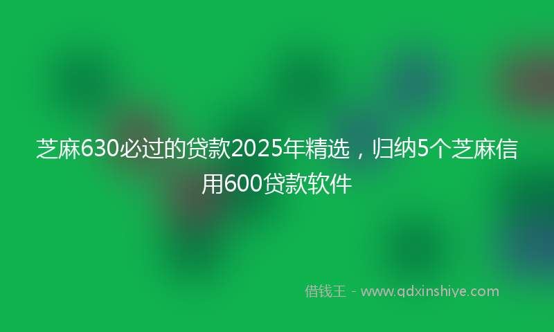芝麻630必过的贷款2025年精选，归纳5个芝麻信用600贷款软件