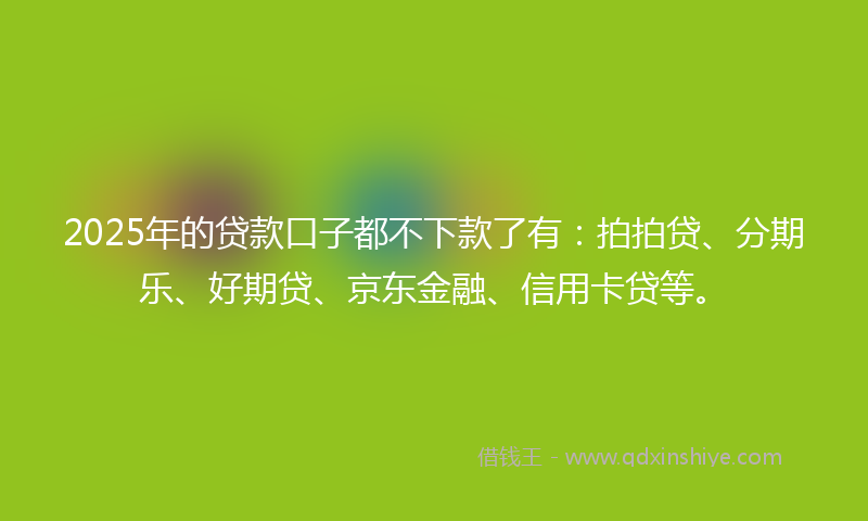 2025年的贷款口子都不下款了有：拍拍贷、分期乐、好期贷、京东金融、信用卡贷等。
