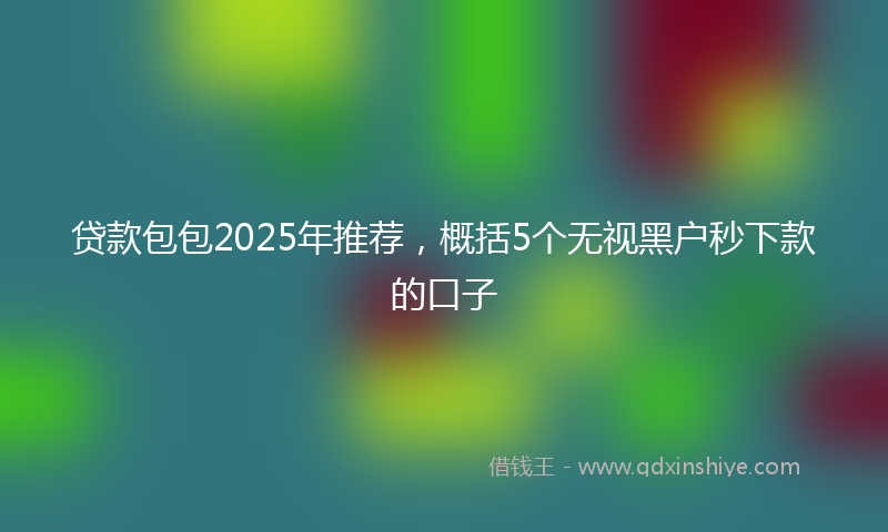 贷款包包2025年推荐，概括5个无视黑户秒下款的口子