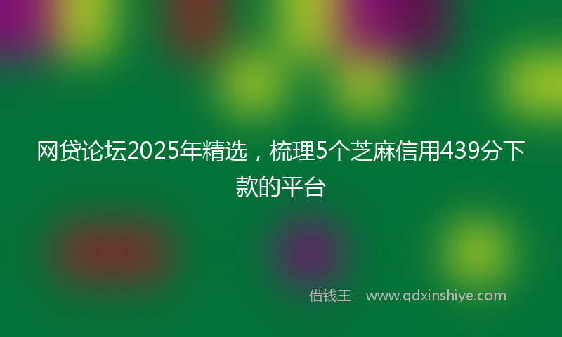 网贷论坛2025年精选，梳理5个芝麻信用439分下款的平台