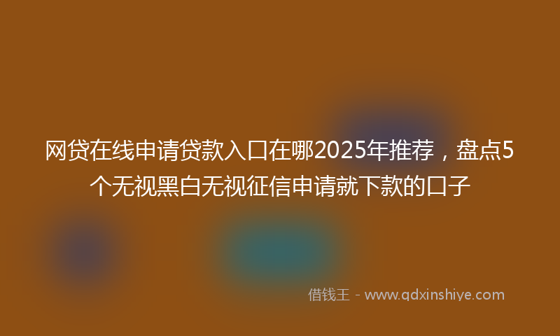 网贷在线申请贷款入口在哪2025年推荐，盘点5个无视黑白无视征信申请就下款的口子