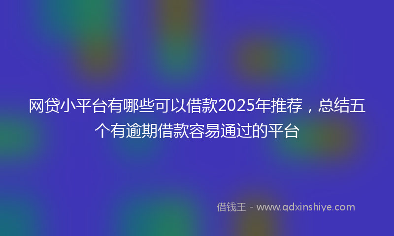网贷小平台有哪些可以借款2025年推荐，总结五个有逾期借款容易通过的平台