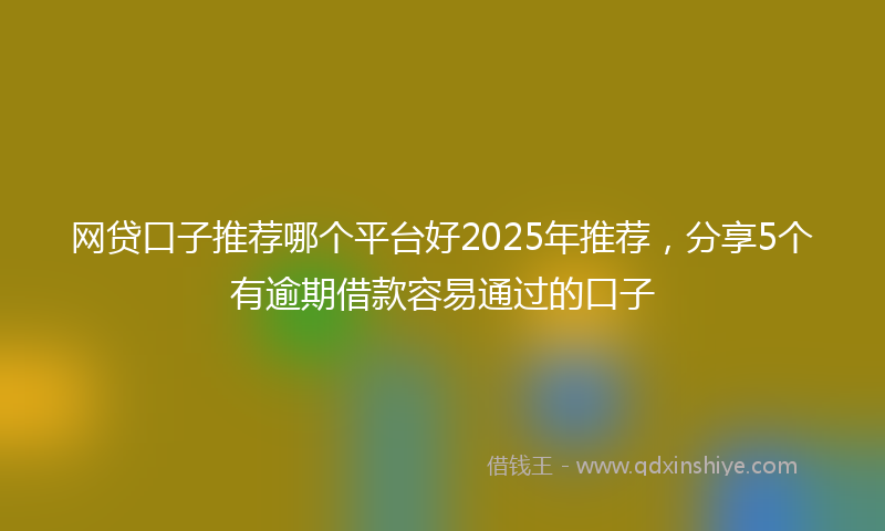 网贷口子推荐哪个平台好2025年推荐，分享5个有逾期借款容易通过的口子