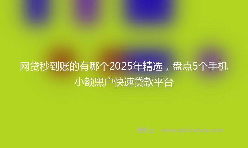 网贷秒到账的有哪个2025年精选，盘点5个手机小额黑户快速贷款平台