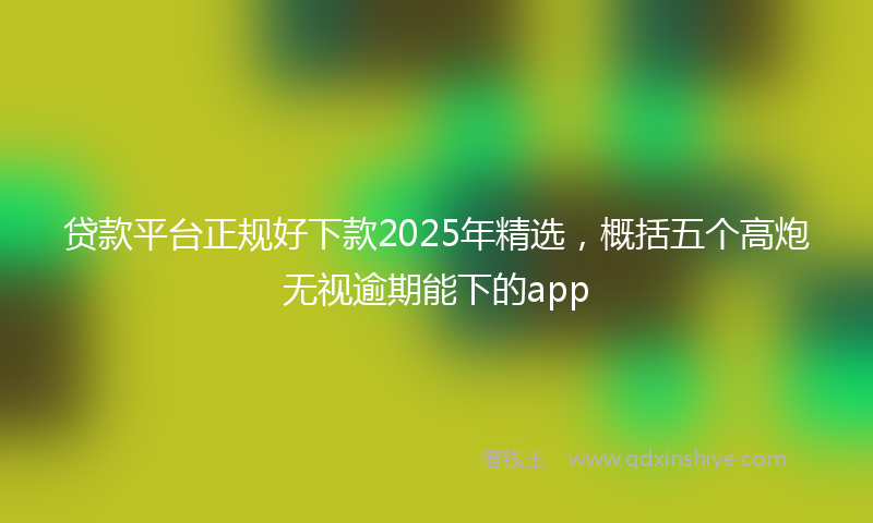 贷款平台正规好下款2025年精选，概括五个高炮无视逾期能下的app