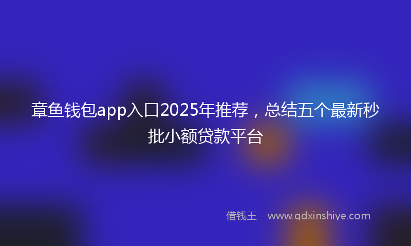章鱼钱包app入口2025年推荐，总结五个最新秒批小额贷款平台