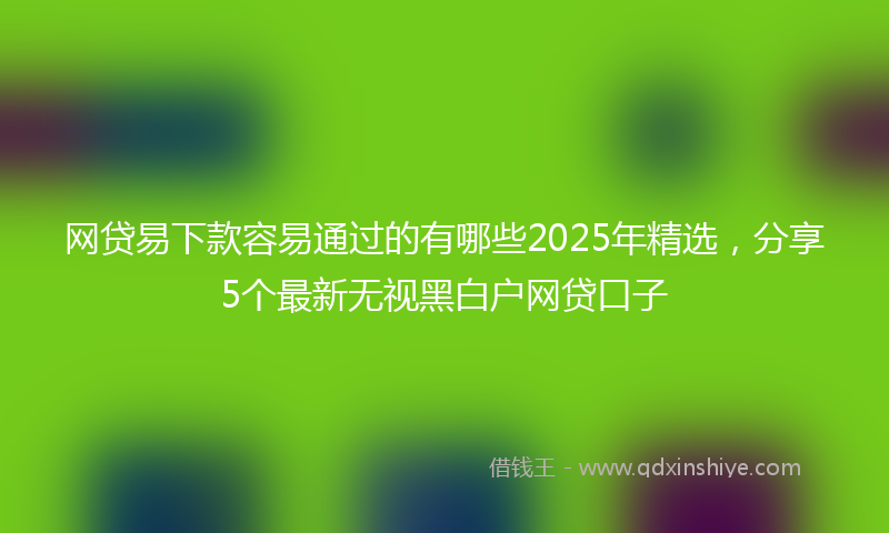 网贷易下款容易通过的有哪些2025年精选，分享5个最新无视黑白户网贷口子