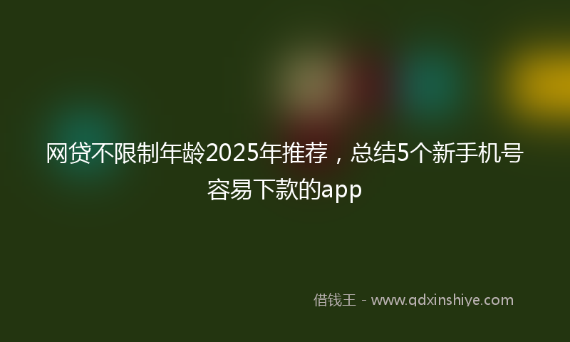 网贷不限制年龄2025年推荐，总结5个新手机号容易下款的app