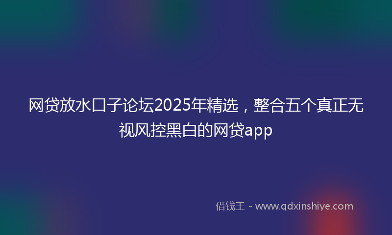 网贷放水口子论坛2025年精选，整合五个真正无视风控黑白的网贷app