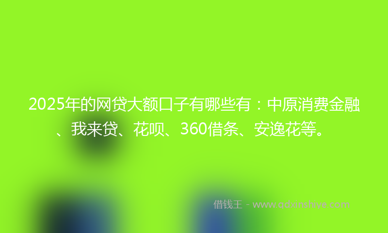 2025年的网贷大额口子有哪些有：中原消费金融、我来贷、花呗、360借条、安逸花等。