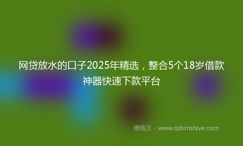 网贷放水的口子2025年精选，整合5个18岁借款神器快速下款平台