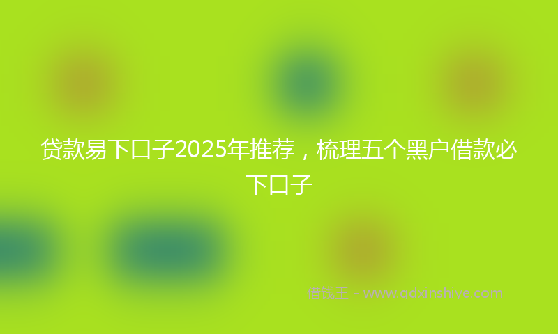 贷款易下口子2025年推荐，梳理五个黑户借款必下口子