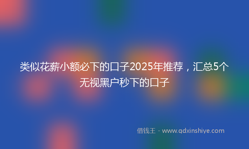 类似花薪小额必下的口子2025年推荐，汇总5个无视黑户秒下的口子