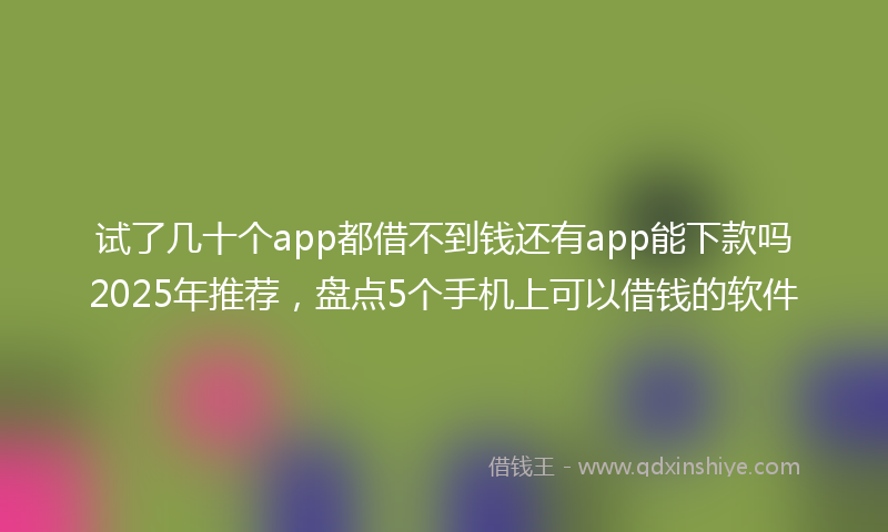 试了几十个app都借不到钱还有app能下款吗2025年推荐，盘点5个手机上可以借钱的软件