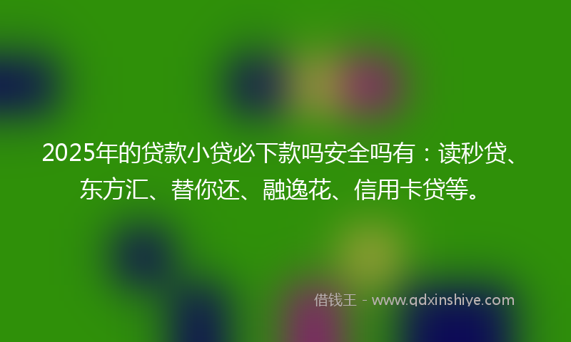 2025年的贷款小贷必下款吗安全吗有：读秒贷、东方汇、替你还、融逸花、信用卡贷等。