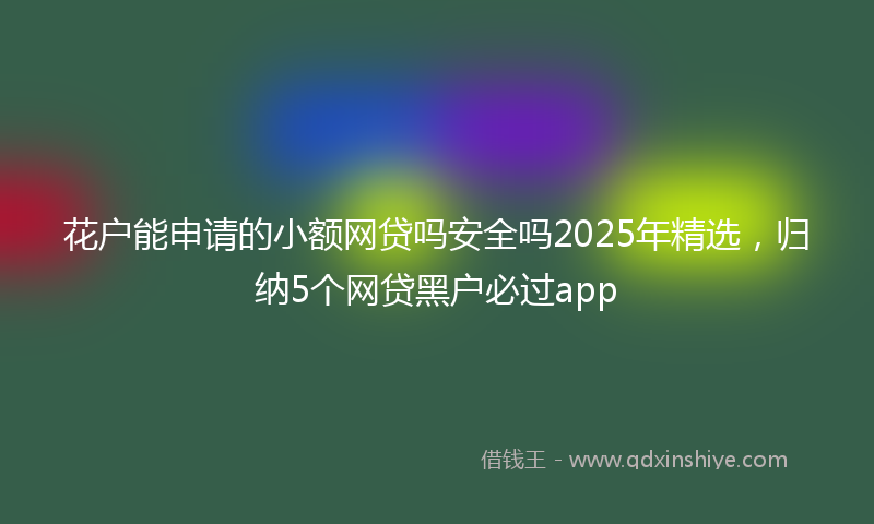 花户能申请的小额网贷吗安全吗2025年精选，归纳5个网贷黑户必过app