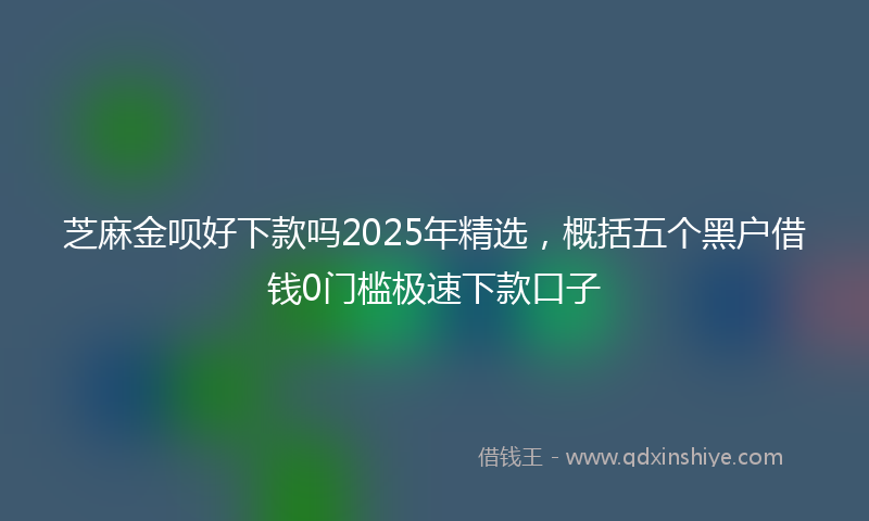 芝麻金呗好下款吗2025年精选，概括五个黑户借钱0门槛极速下款口子