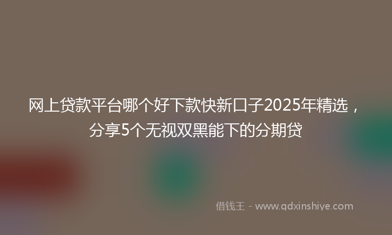 网上贷款平台哪个好下款快新口子2025年精选，分享5个无视双黑能下的分期贷