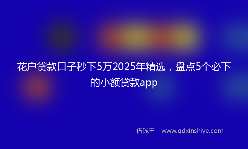 花户贷款口子秒下5万2025年精选，盘点5个必下的小额贷款app
