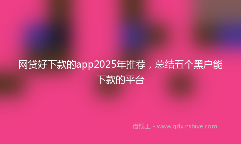 网贷好下款的app2025年推荐，总结五个黑户能下款的平台