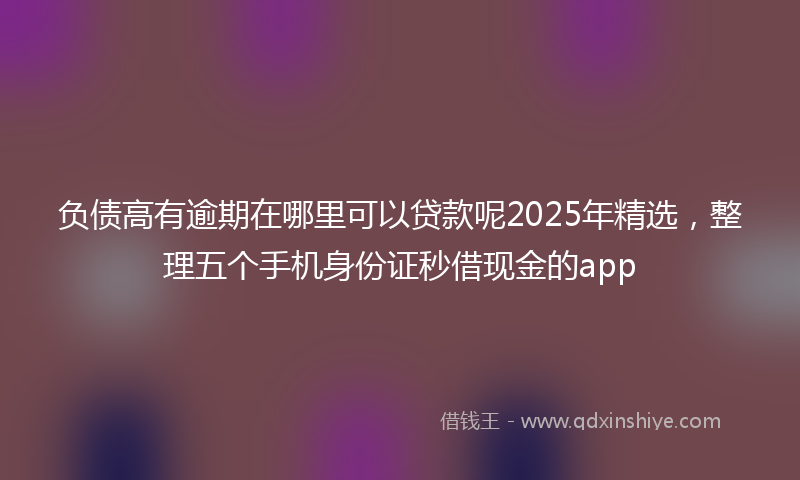 负债高有逾期在哪里可以贷款呢2025年精选，整理五个手机身份证秒借现金的app