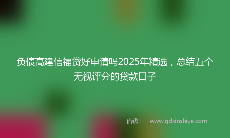负债高建信福贷好申请吗2025年精选，总结五个无视评分的贷款口子