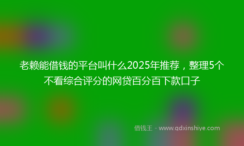 老赖能借钱的平台叫什么2025年推荐，整理5个不看综合评分的网贷百分百下款口子